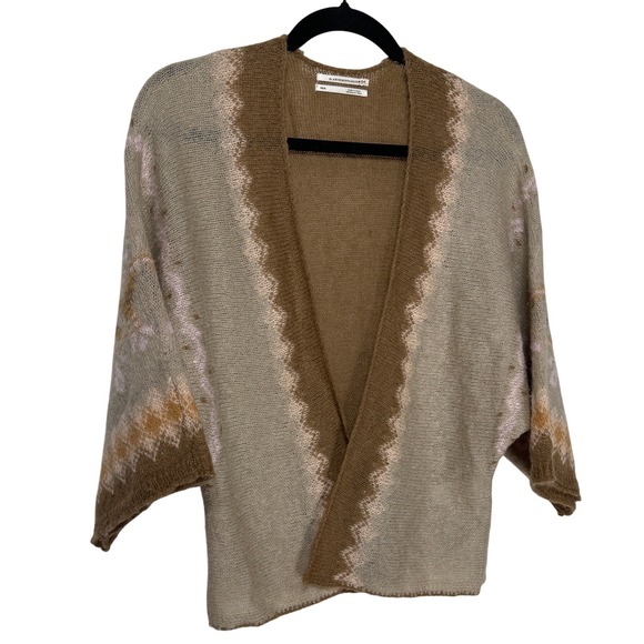 Anthropologie Sweaters - Anthropologie Wool Blend Open‎ Front Cardigan Sweater Tan Brown Pink XS S Boho